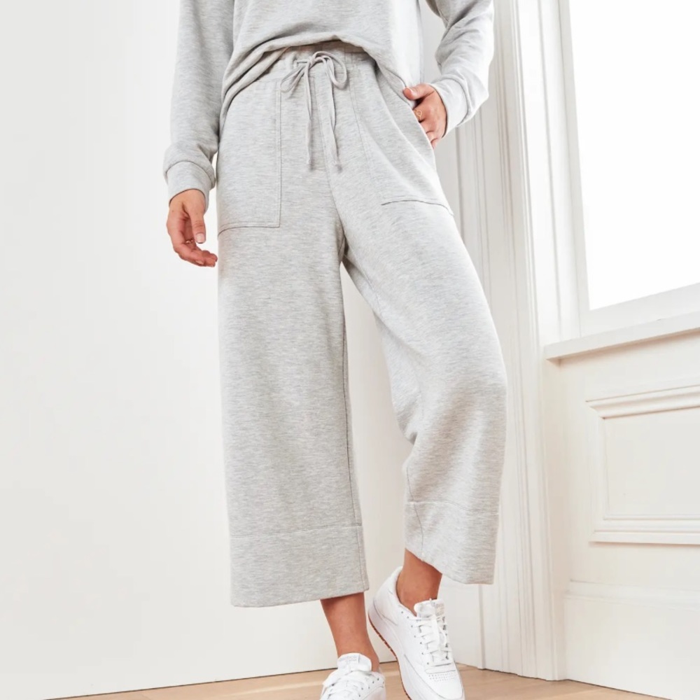 Quince SuperSoft fleece wide leg pants